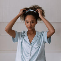 Silk Scrunchie Sky Blue lifestyle