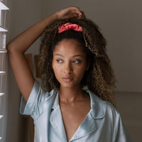 Silk Scrunchie Blush lifestyle
