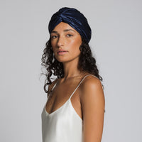 Silk Bonnet Navy Blue profile