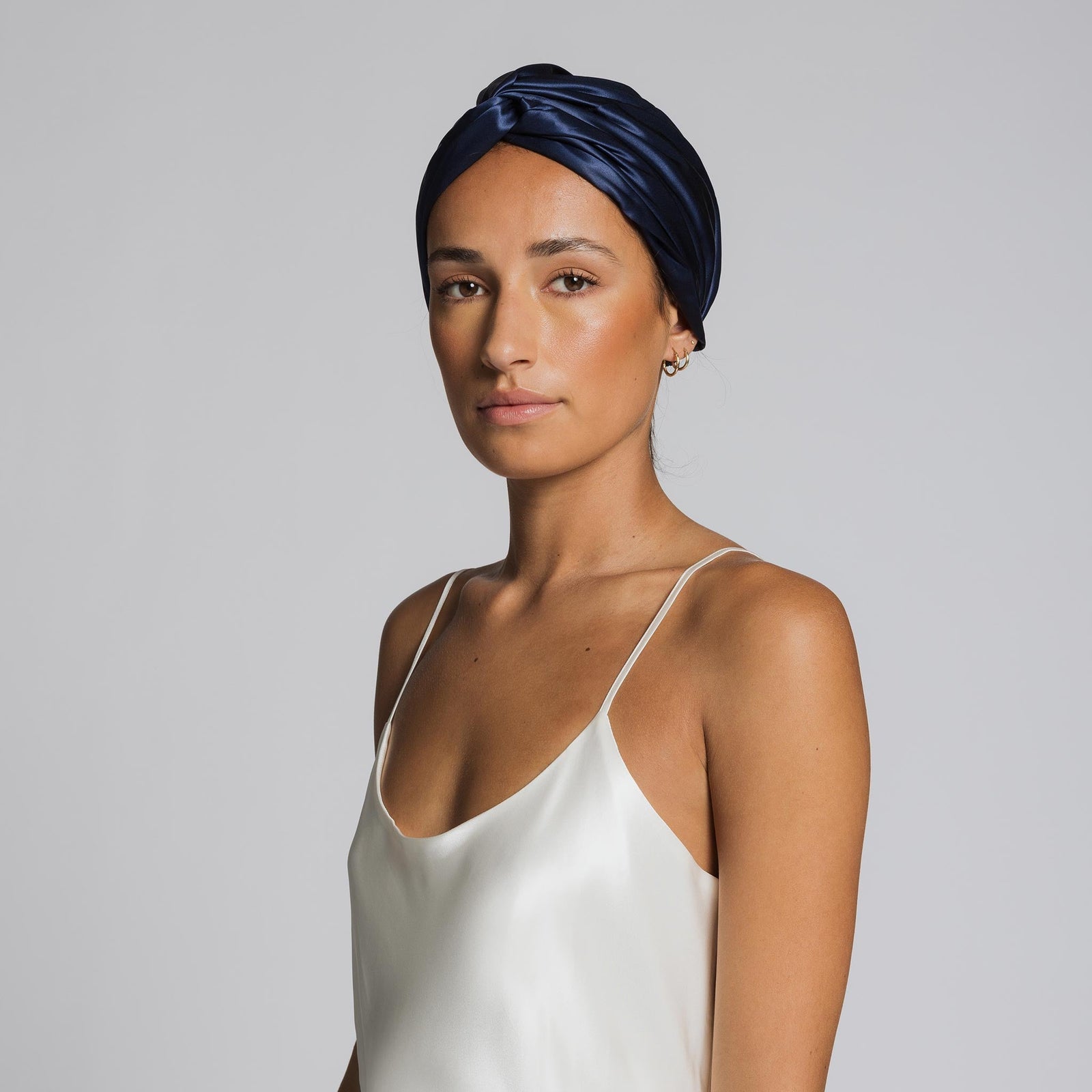 Silk Bonnet Navy Blue model