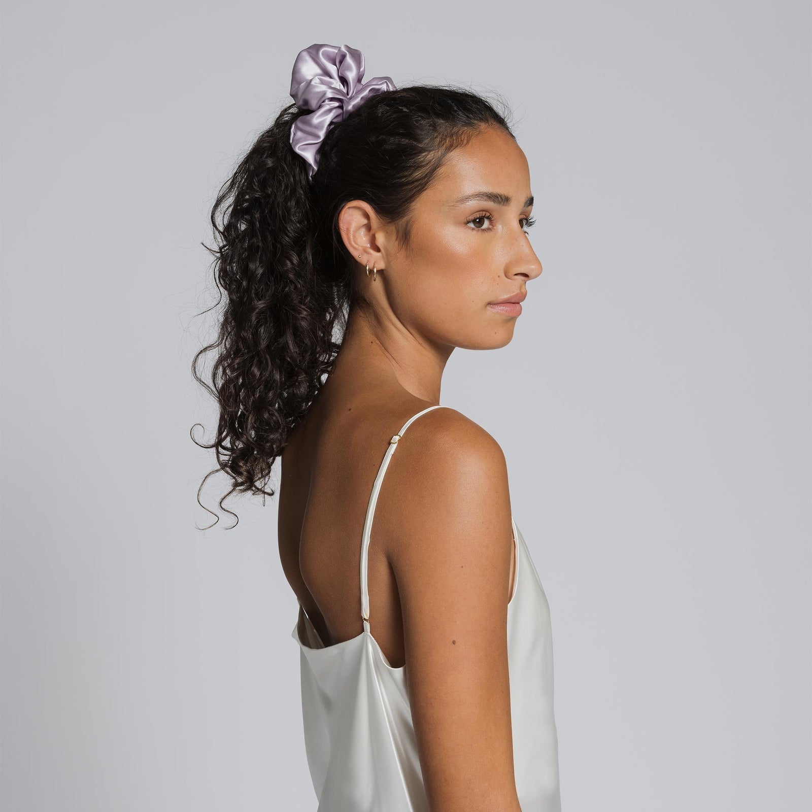 Silk Scrunchie Lilac Haze lookbook 5