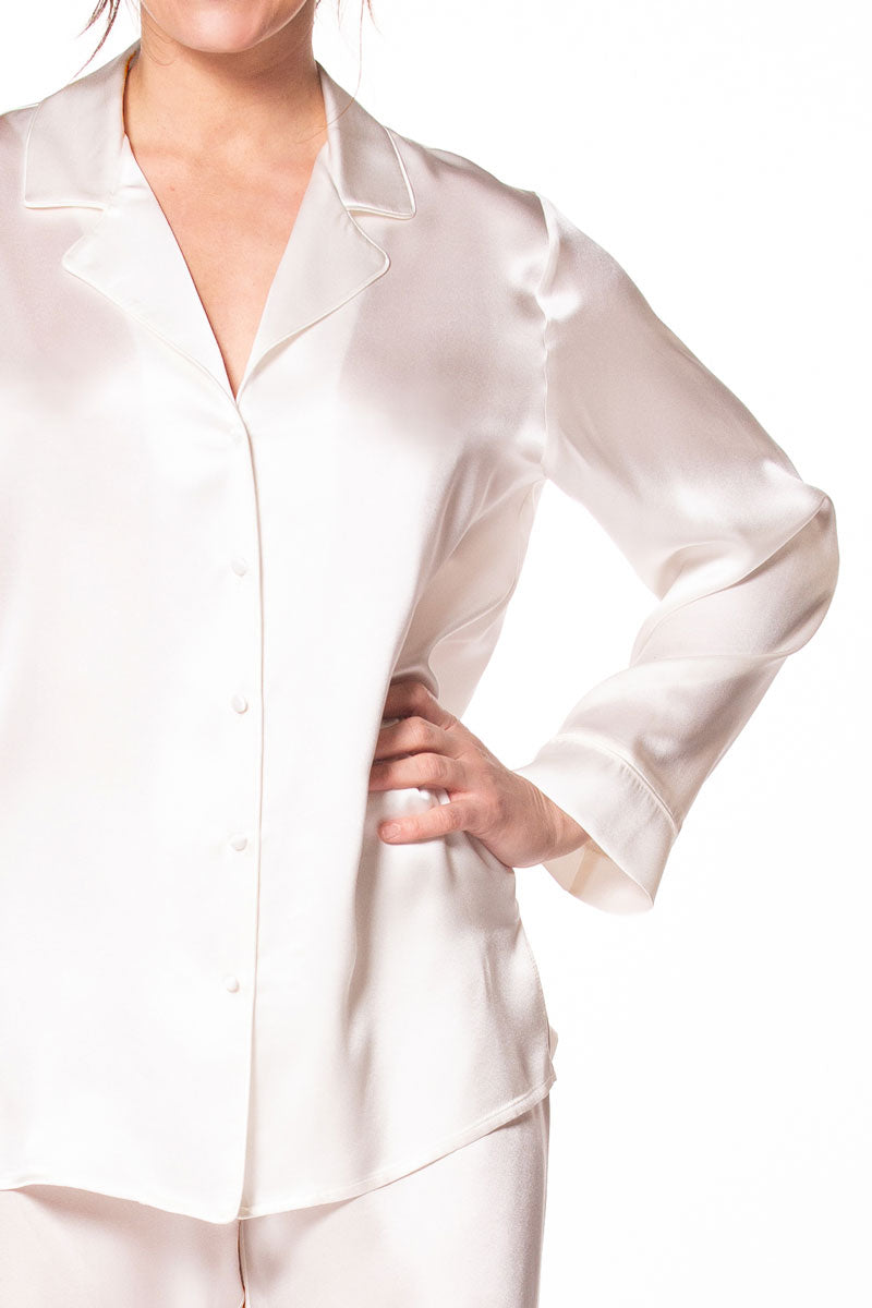 Classic Silk Pajama Pearl detail