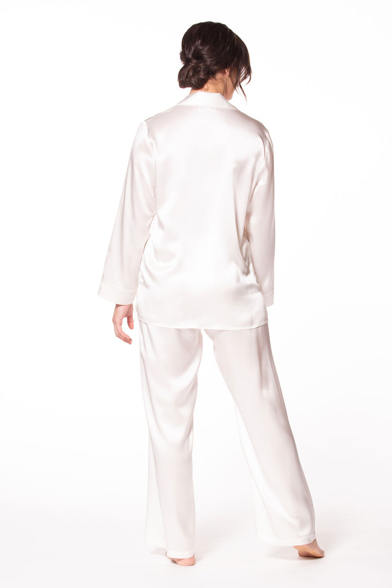 Classic Silk Pajama Pearl back