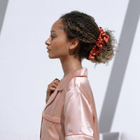 Silk Scrunchie Dusk on model