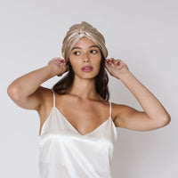 Silk Bonnet Khaki detail