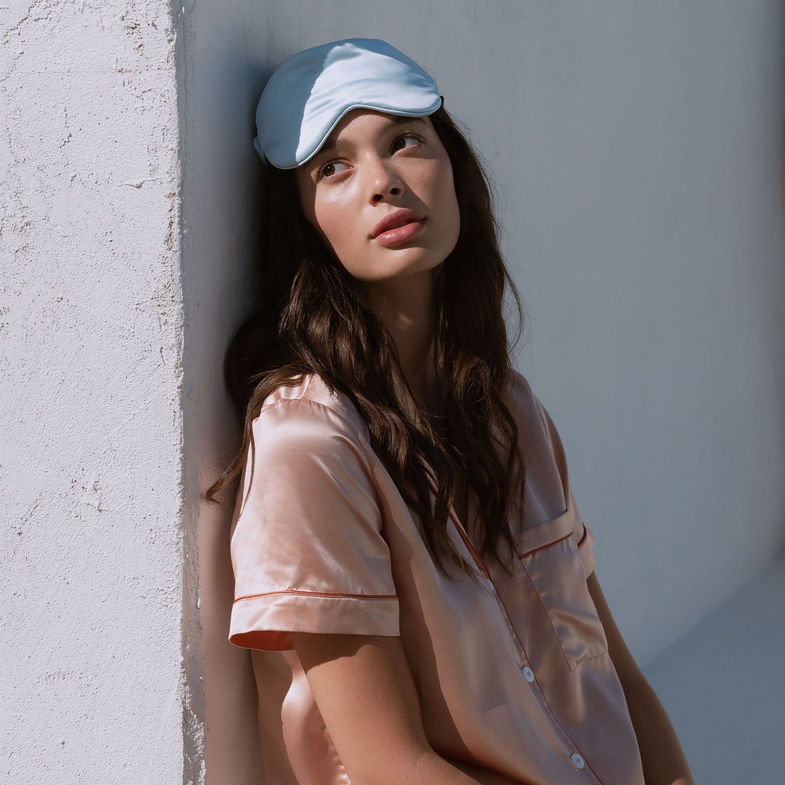 Silk Sleep Mask Sky Blue