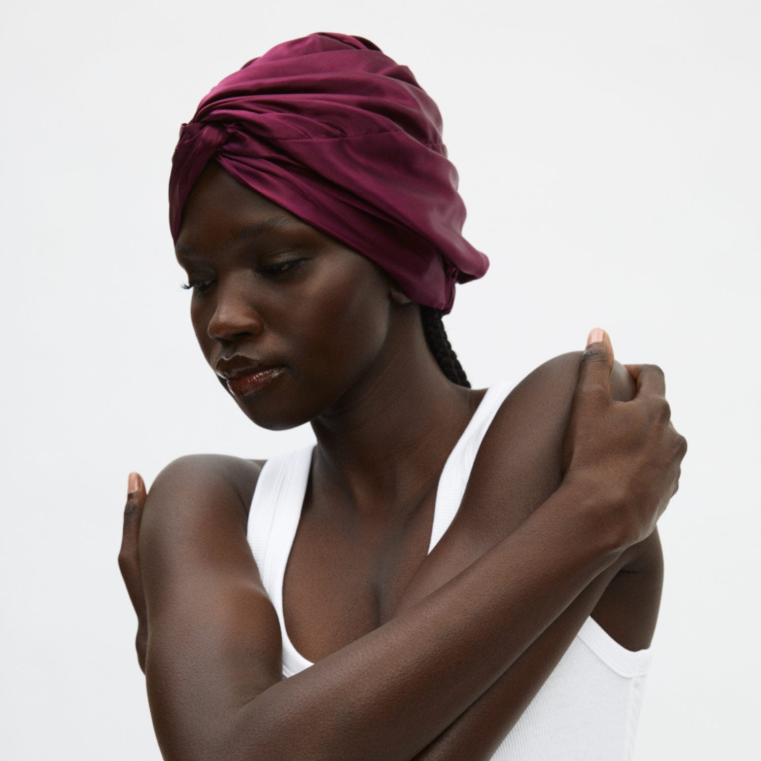 Silk Bonnet Wine Red closeup