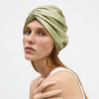 Silk Bonnet Matcha Green closeup